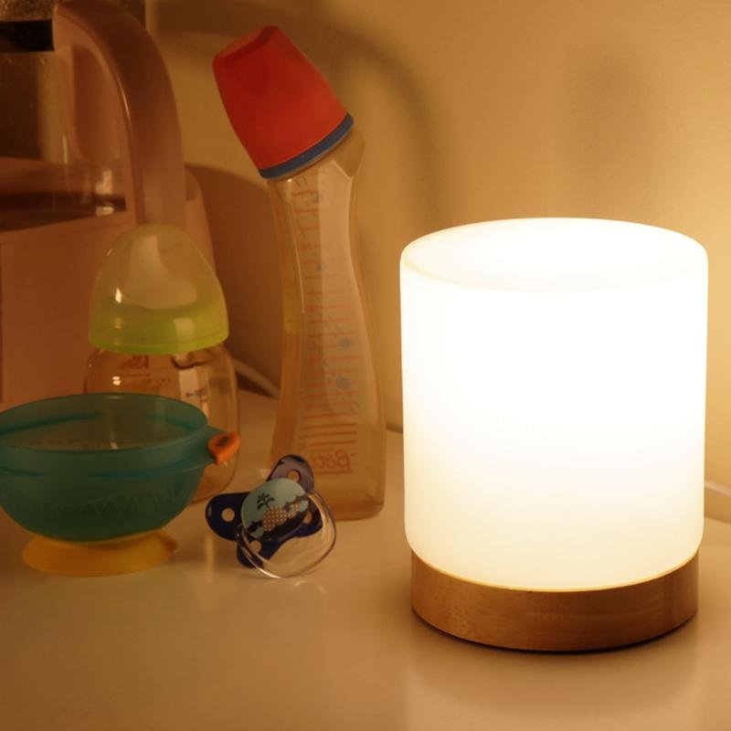 Mini Glass Table Lamp - Touch-Open, 360° Illumination for Nightstands 4