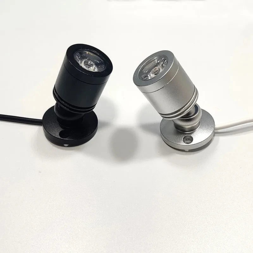 Mini LED Spotlight with USB Connection – Adjustable Accent Light in Warm & Cool White, 30° Beam Angle, Aluminum Finish 1