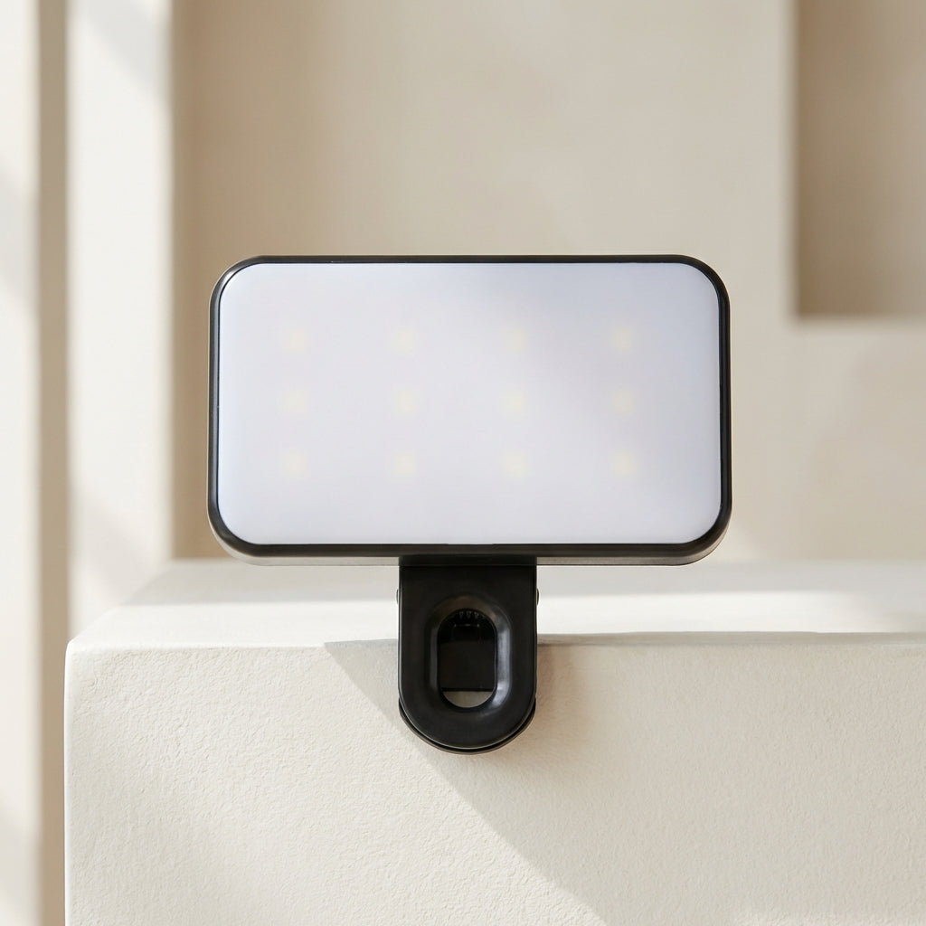 Mini Rechargeable Clip-On Selfie Light for Phone and Laptop with 3 Brightness Levels - Portable Ring Light for Perfect Selfies