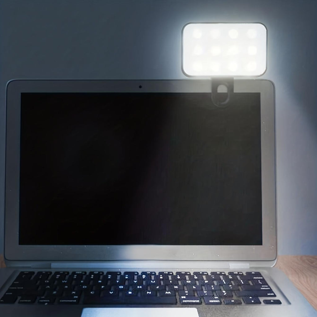 Mini Rechargeable Clip-On Selfie Light for Phone and Laptop with 3 Brightness Levels - Portable Ring Light for Perfect Selfies 2