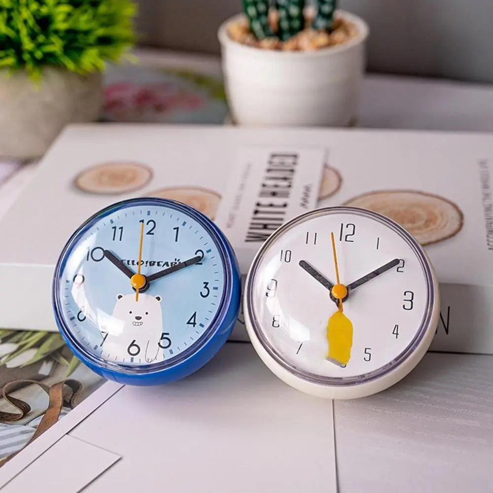 Mini Waterproof Bathroom Wall Clock - Anti-Fog, Suction Cup Mount 0
