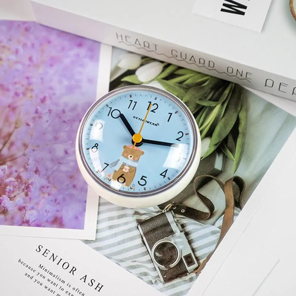 Mini Waterproof Bathroom Wall Clock - Anti-Fog, Suction Cup Mount 1