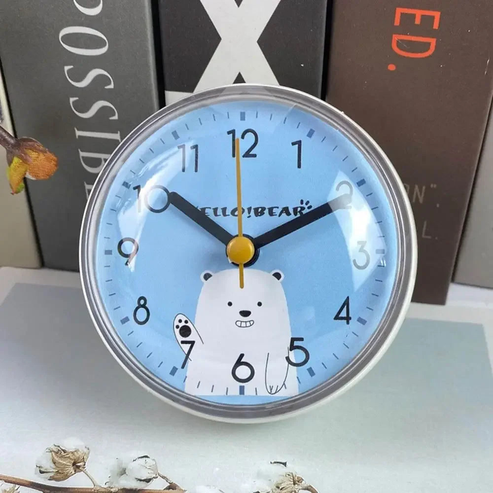 Mini Waterproof Bathroom Wall Clock - Anti-Fog, Suction Cup Mount 3