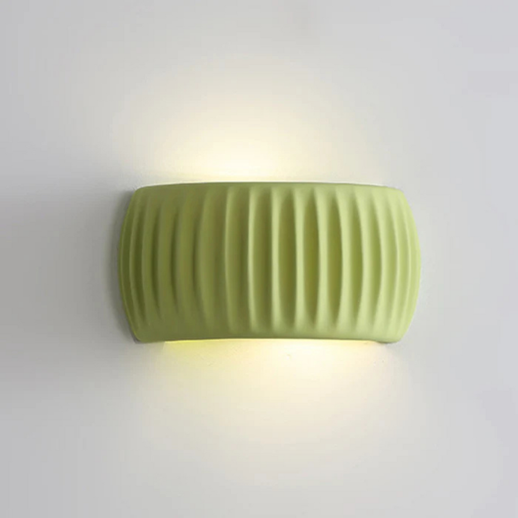 Minimal Ribbed Cylinder Wall Light - Warm Glow For Modern Spaces 0