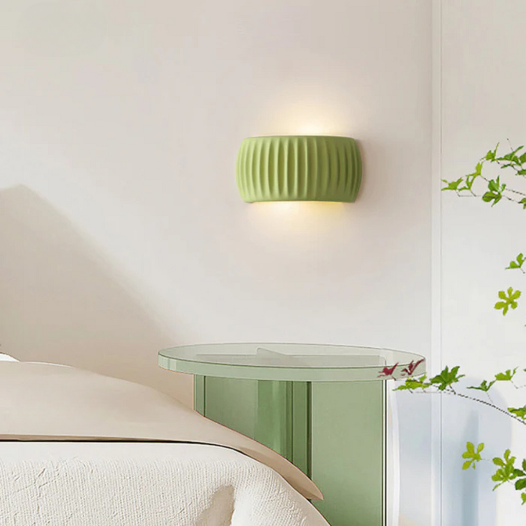 Minimal Ribbed Cylinder Wall Light - Warm Glow For Modern Spaces 5