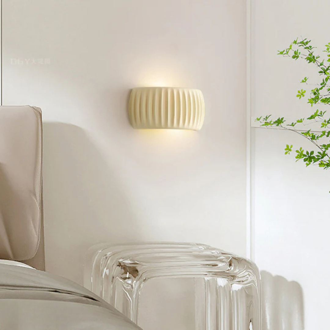 Minimal Ribbed Cylinder Wall Light - Warm Glow For Modern Spaces 6