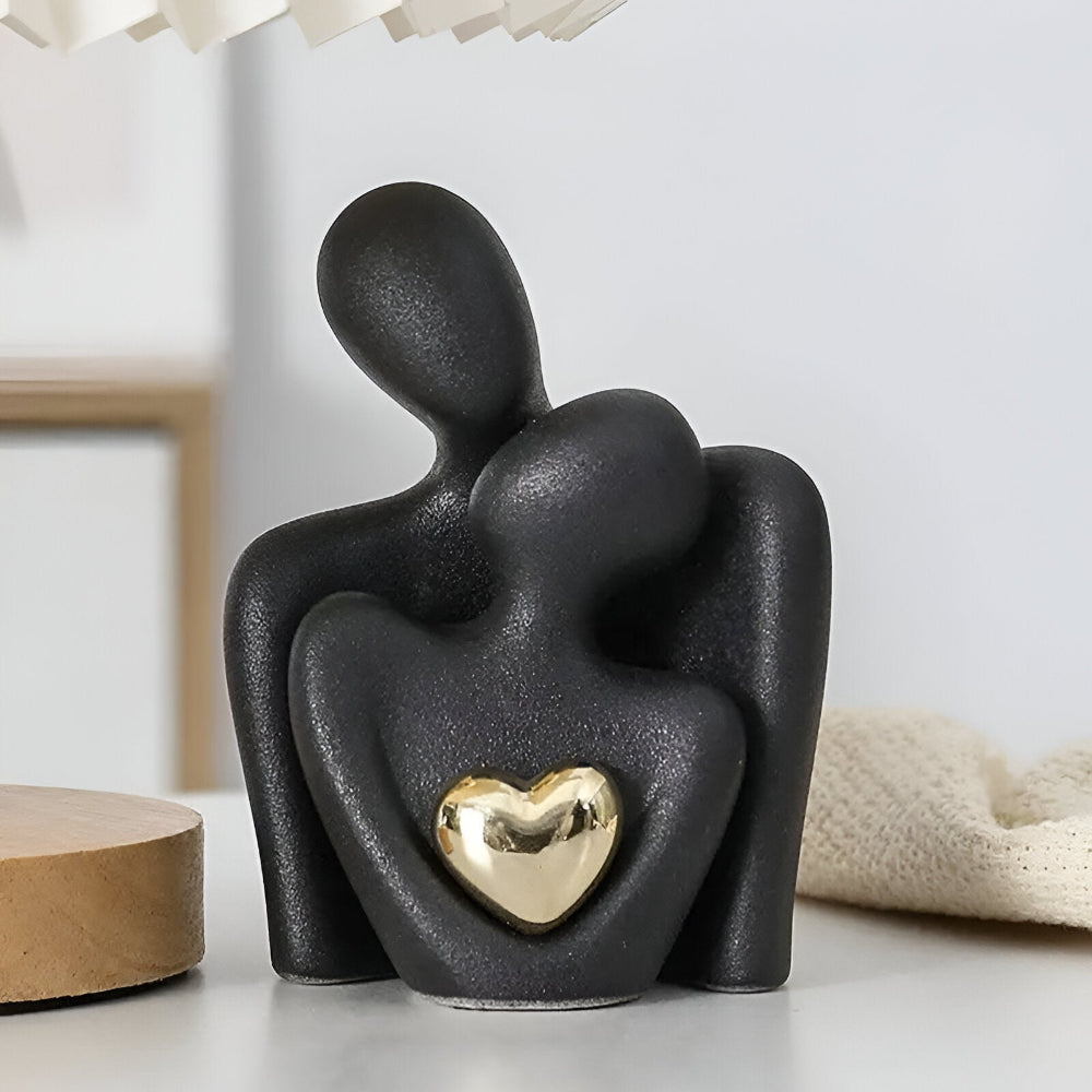 Minimalist Couple Figure - Symbol of Closeness in Smooth Ceramic 0