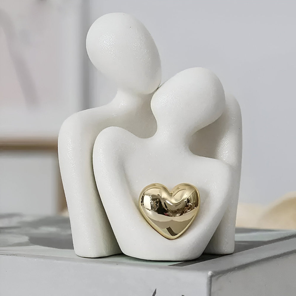 Minimalist Couple Figure - Symbol of Closeness in Smooth Ceramic 1