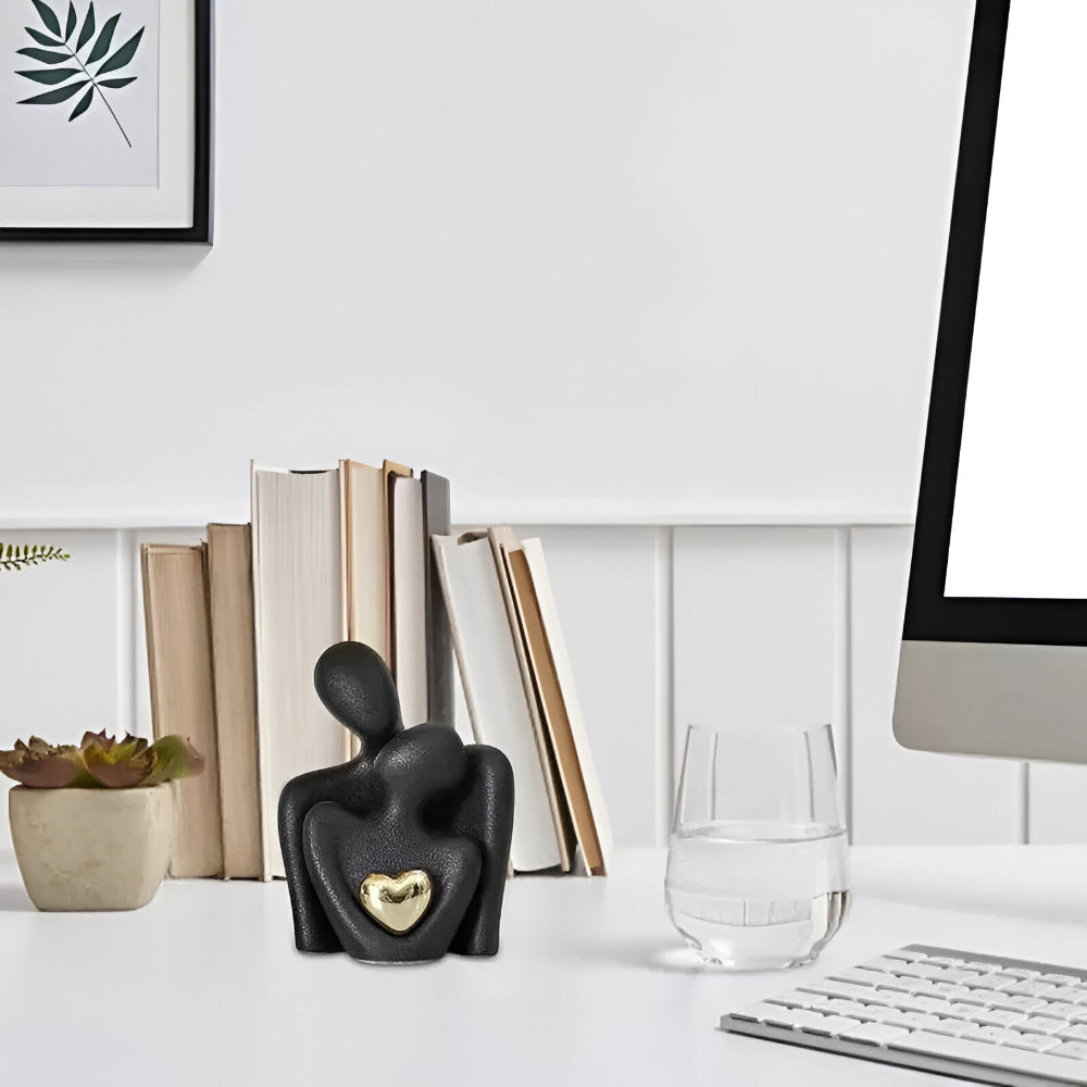Minimalist Couple Figure - Symbol of Closeness in Smooth Ceramic 2