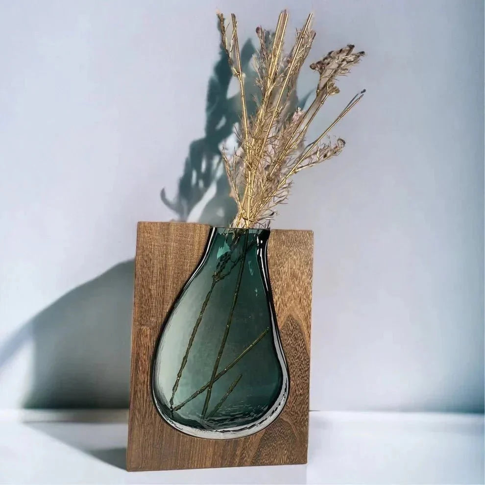 Minimalist Glass Vase - Elegant Design for Fresh or Dried Flowers 0