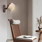 Minimalist LED Wall Sconce with Natural Travertine and Wood – Modern Wall Light for Ambient Illumination 5