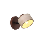 Minimalist LED Wall Sconce with Natural Travertine and Wood – Modern Wall Light for Ambient Illumination 6