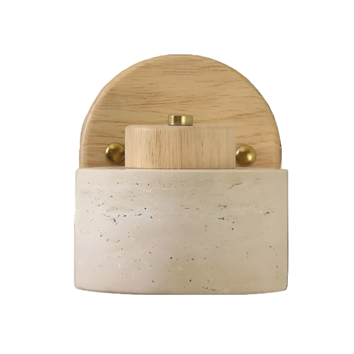 Minimalist LED Wall Sconce with Natural Travertine and Wood – Modern Wall Light for Ambient Illumination 9