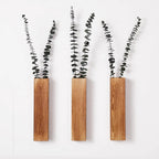 Minimalist Wooden Wall Vase - Natural Solid Wood Wall Mounted Flower Vase for Elegant Home Decor 0