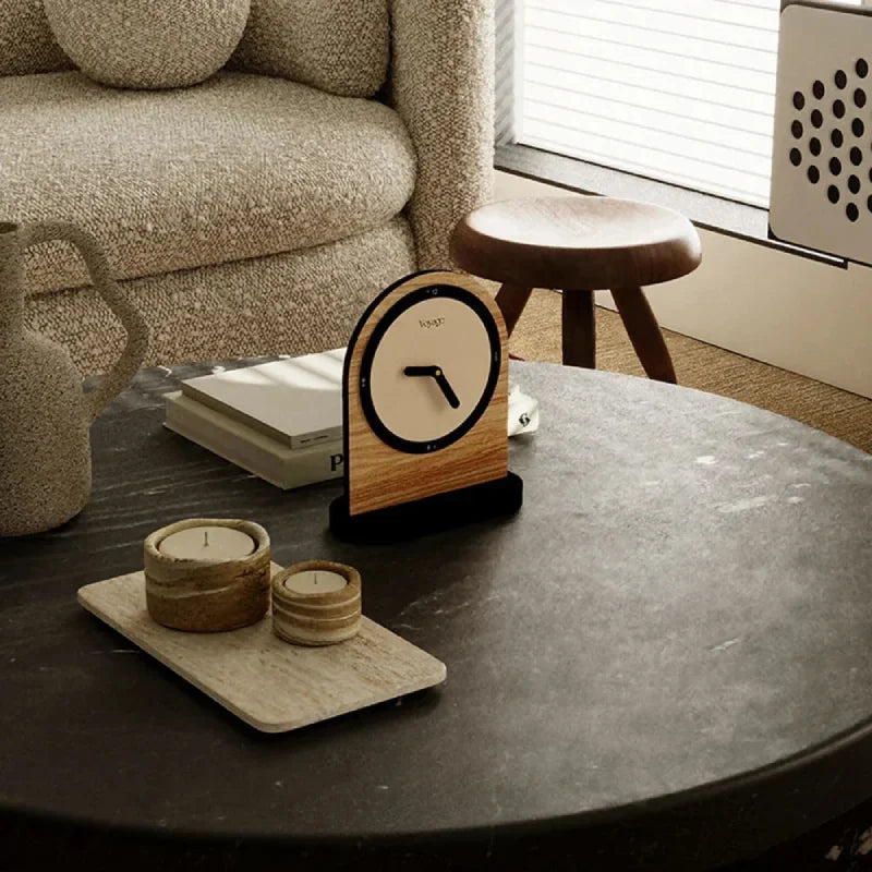 Modern Arc Desktop Clock - Silent Non-Ticking, Minimalist Design 2