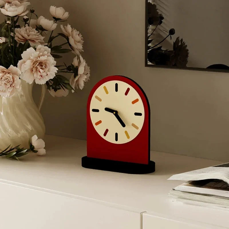 Modern Arc Desktop Clock - Silent Non-Ticking, Minimalist Design 4