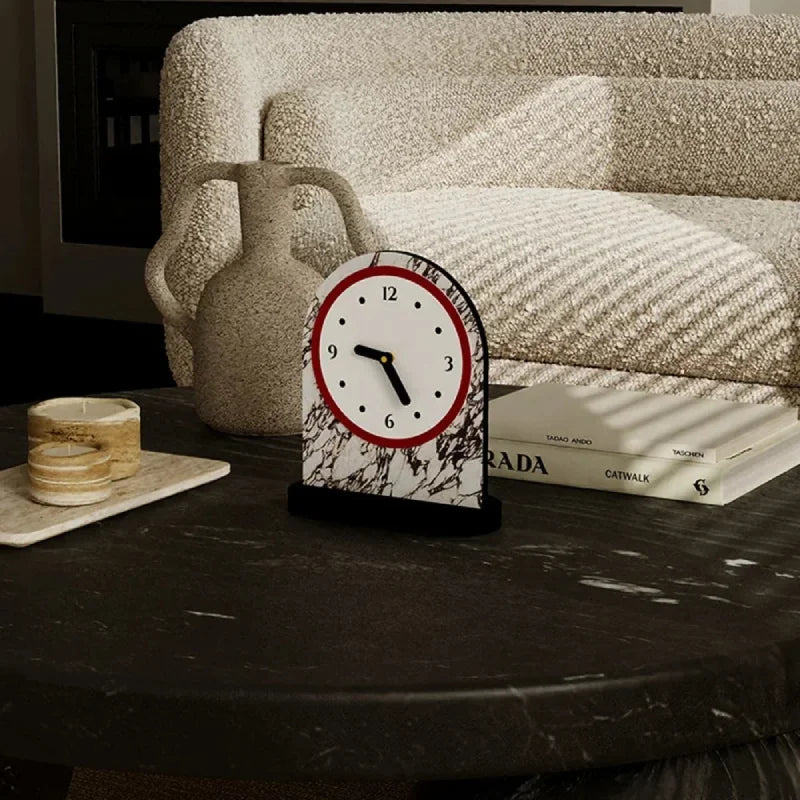Modern Arc Desktop Clock - Silent Non-Ticking, Minimalist Design 5