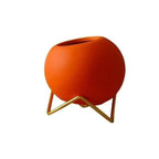 Modern Ceramic Plant Pot with Metal Stand - Vibrant Color Planters for Indoor Flowers and Houseplants 9