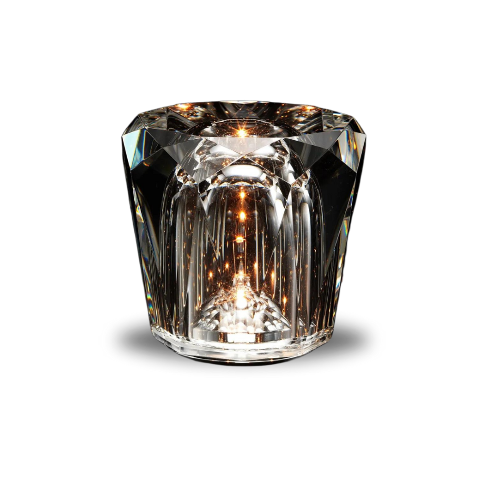Modern Crystal Table Lamp – Multi-Faceted Glass Body, Rechargeable LED, Cordless Design for Bedside or Desk Use 2