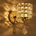 Modern Crystal Wall Sconce Light with E27 Base – Elegant Metal Fixture for Contemporary Interiors 1