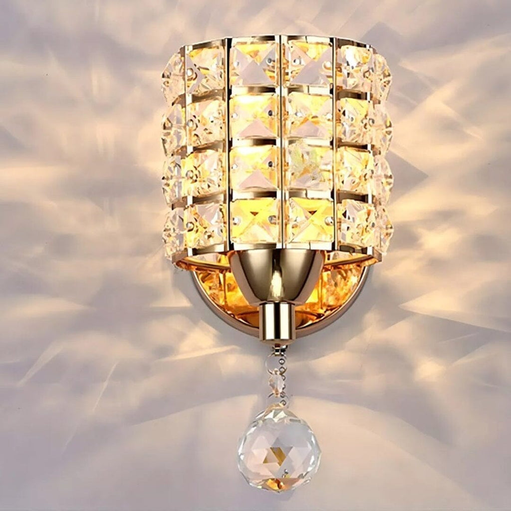 Modern Crystal Wall Sconce Light with E27 Base – Elegant Metal Fixture for Contemporary Interiors 2