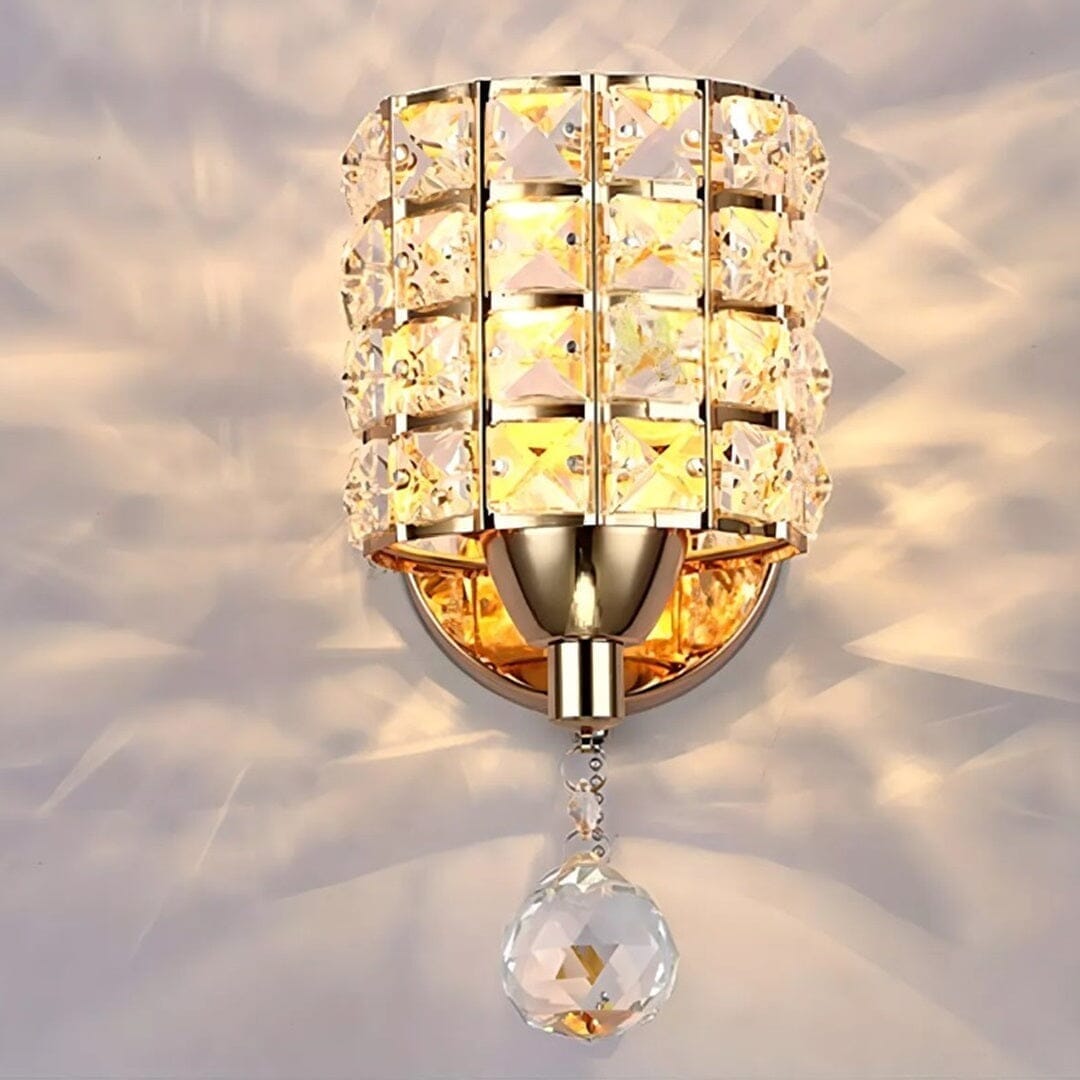 Modern Crystal Wall Sconce Light with E27 Base – Elegant Metal Fixture for Contemporary Interiors 2