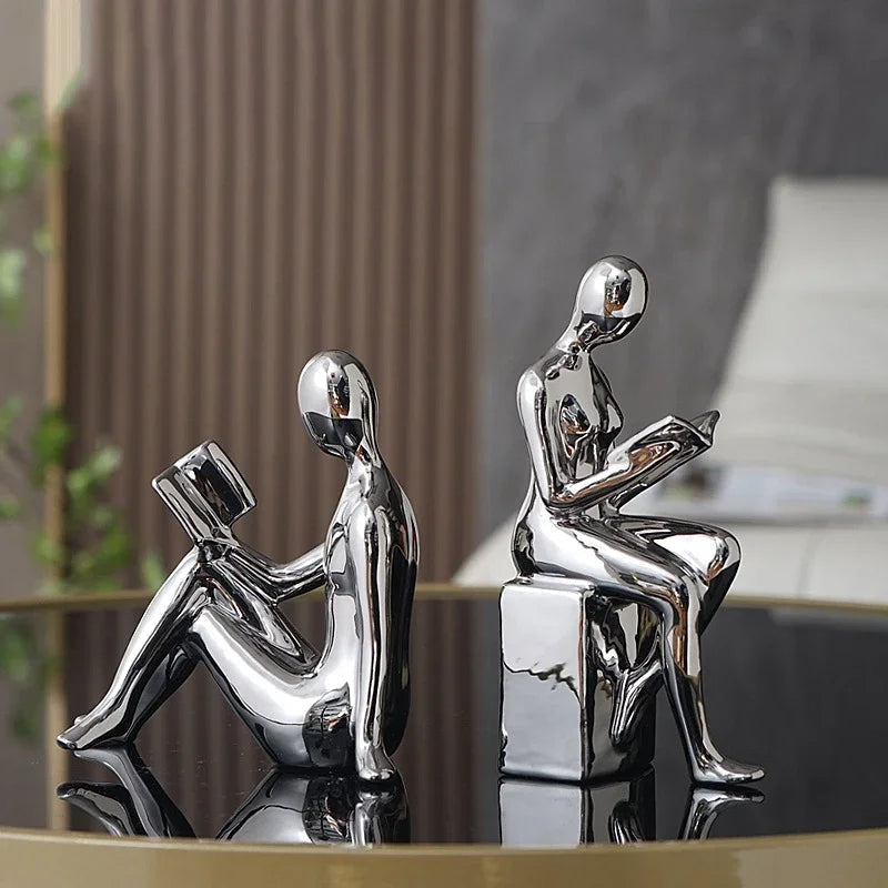 Modern Decorative Metal Bookends with Glossy Gold Finish – Abstract Design for Stylish Organization 2