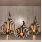 Modern Flame Shaped Candle Holder - Elegant Taper & Pillar Candle Display 0