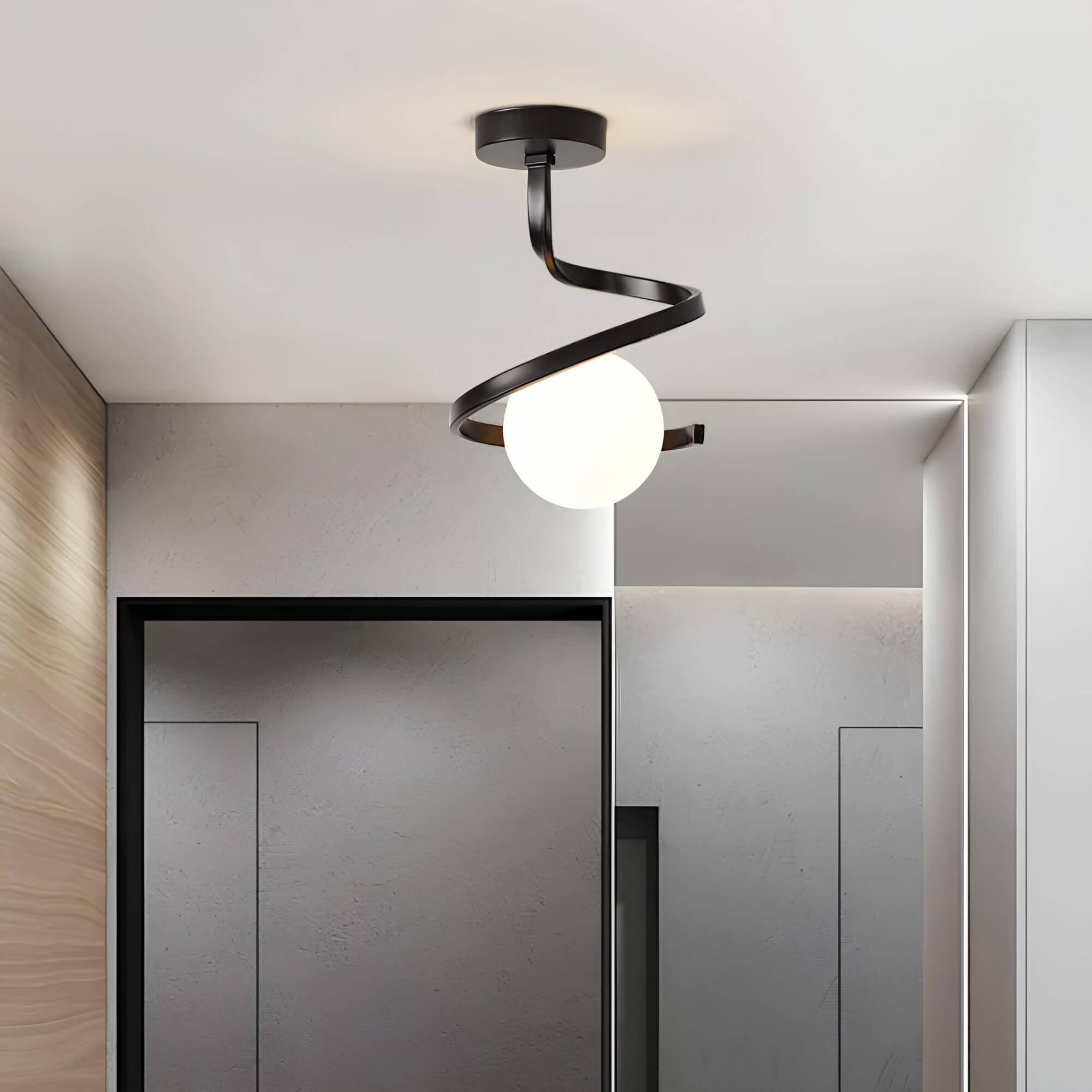 Modern Iron Glass Flush Mount Ceiling Light - Dimmable & Elegant Design 3