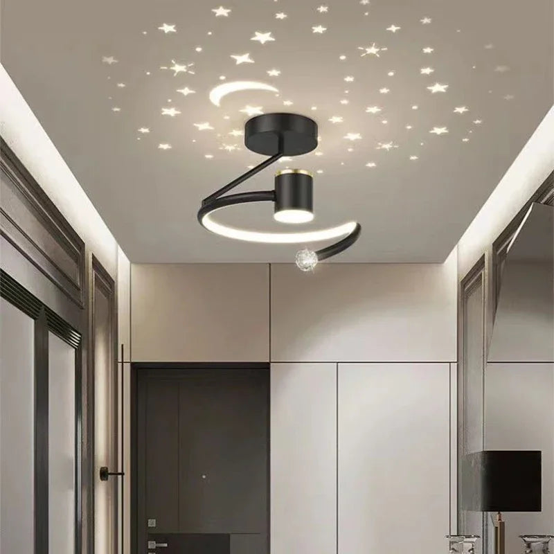 Modern LED Ceiling Light Fixture - Star Projection, Dimmable, Energy-Efficient 5