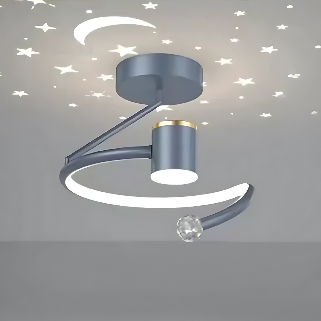 Modern LED Ceiling Light Fixture - Star Projection, Dimmable, Energy-Efficient 6