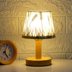 Modern LED Table Lamp with Vintage Linen Shade - USB Plug-In for Bedside or Living Room 5