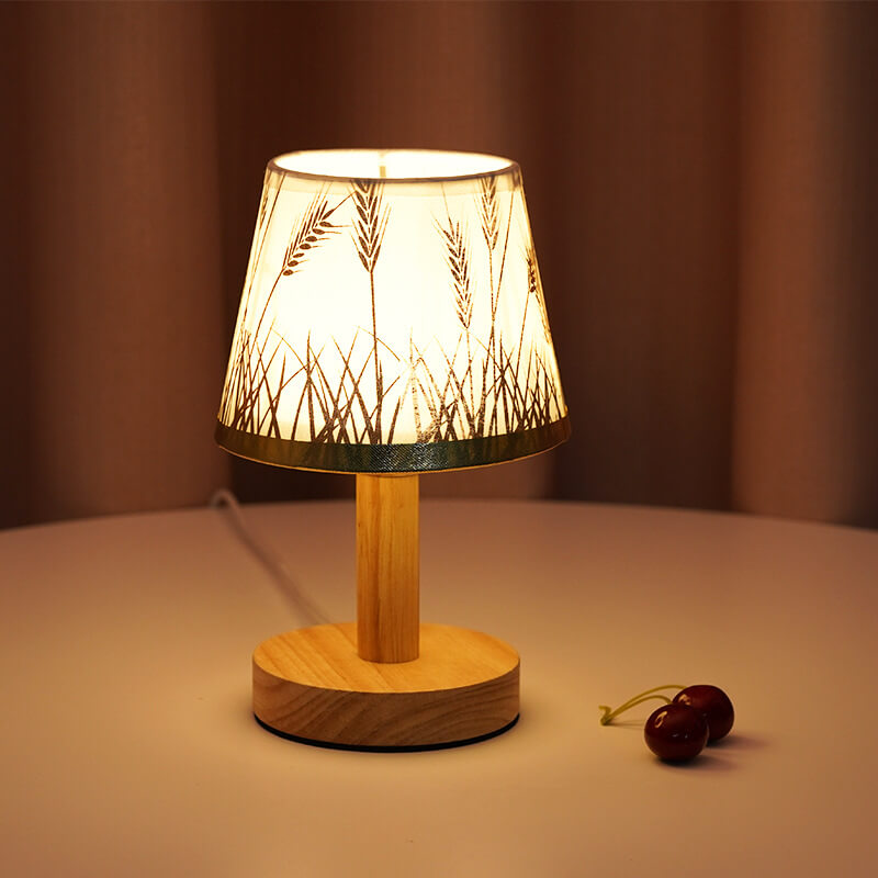Modern LED Table Lamp with Vintage Linen Shade - USB Plug-In for Bedside or Living Room 9