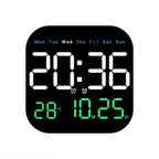 Modern LED Wall Clock with Remote & Temperature Display, 18.5cm Square 0