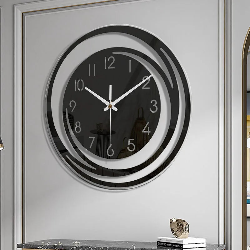 Modern Large Black Acrylic Wall Clock with Silent Quartz Movement – Minimalist Wall Clock Decor for Contemporary Interiors 2