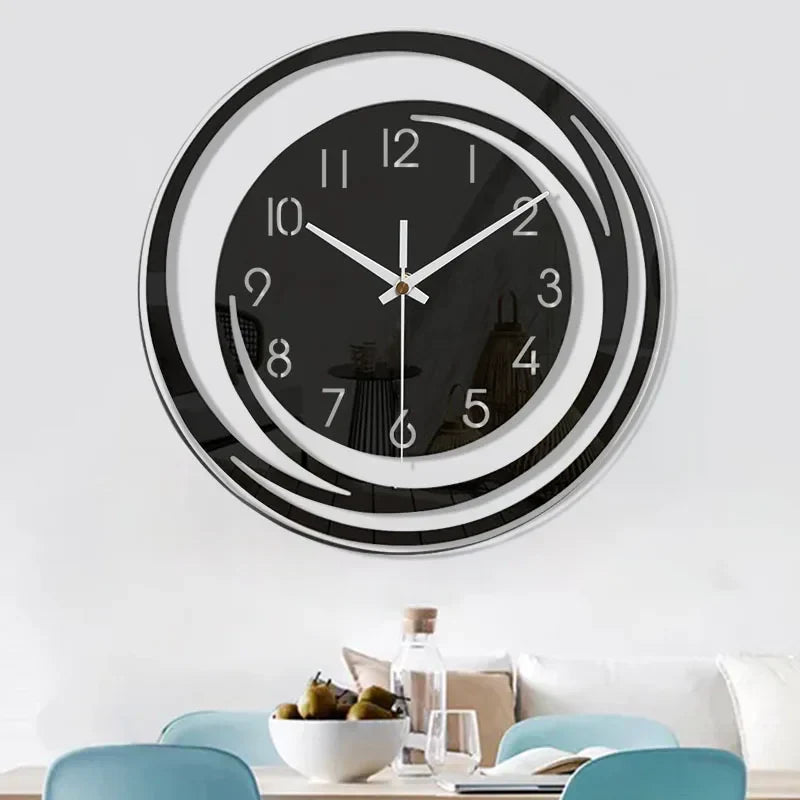 Modern Large Black Acrylic Wall Clock with Silent Quartz Movement – Minimalist Wall Clock Decor for Contemporary Interiors 3