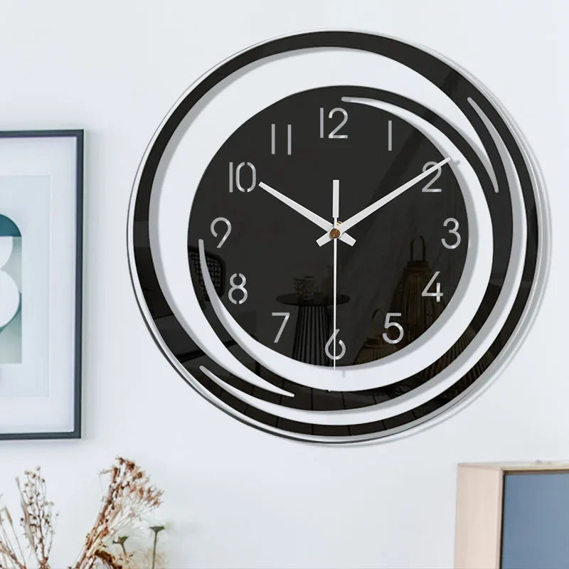 Modern Large Black Acrylic Wall Clock with Silent Quartz Movement – Minimalist Wall Clock Decor for Contemporary Interiors 4