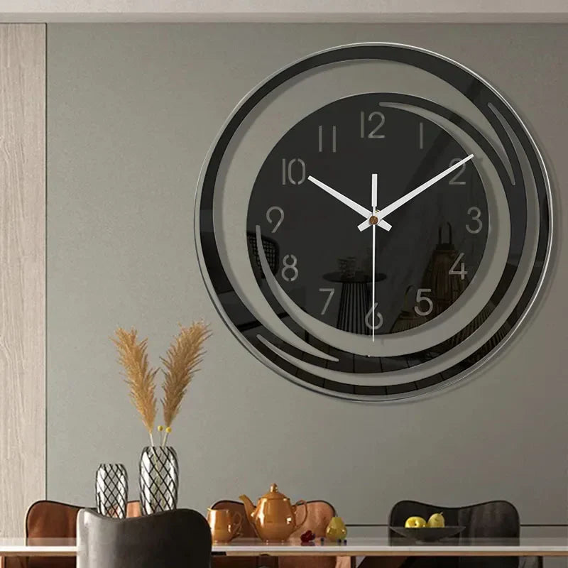Modern Large Black Acrylic Wall Clock with Silent Quartz Movement – Minimalist Wall Clock Decor for Contemporary Interiors 5