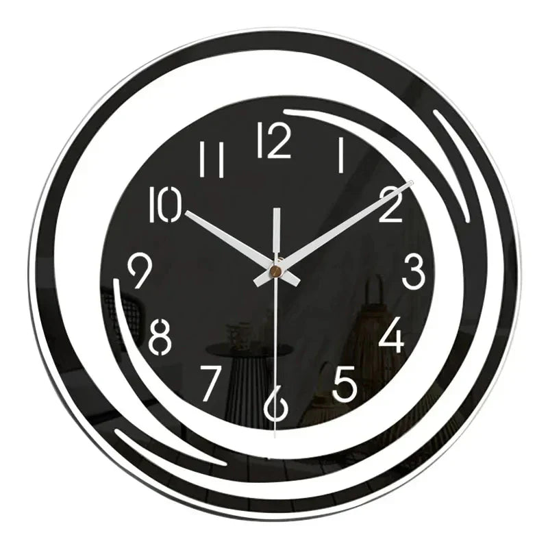 Modern Large Black Acrylic Wall Clock with Silent Quartz Movement – Minimalist Wall Clock Decor for Contemporary Interiors 6