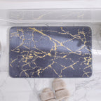 Modern Marble Bath Mat with Gold Accents – Soft Non-Slip Bathroom Rug, Absorbent Fleece, Quick Dry, 20 x 32 Inches 2