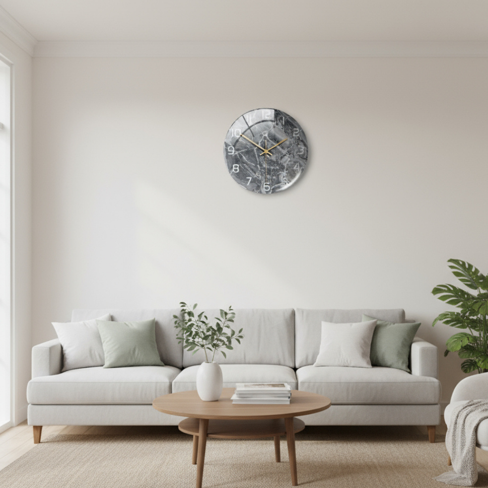 Modern Marble Wall Clock - Silent Mechanism & Elegant Decor 4