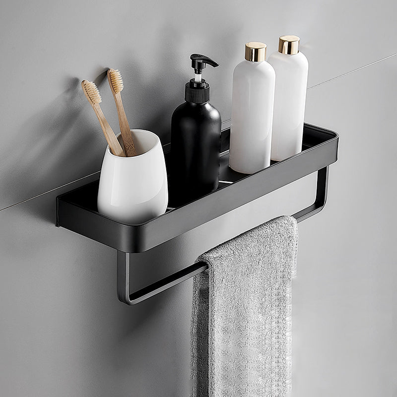 Modern Matt Black Aluminum Bathroom Accessories Set with Bath Shelf Options – Durable and Stylish Organization Solution 16