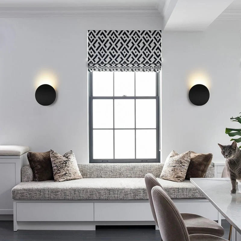 Modern Minimalist Curved Round LED Wall Sconce with Adjustable Tri-Color Lighting – Dual Installation Options, Matte Black Finish 5