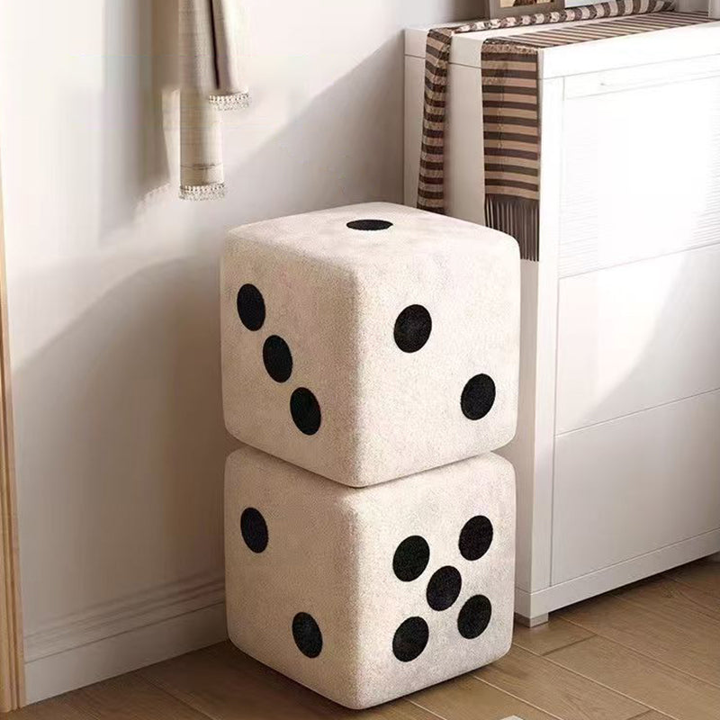 Modern Minimalist Footstool Ottoman in Black and White Teddy Fleece – Square Design, Versatile Use for Living Room or Entryway 9