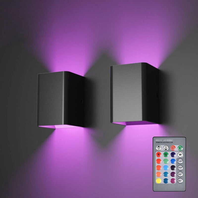 Modern RGB LED Wall Light with Remote Control – Square Aluminium Wall Lamp for Living Room, Bedroom, and Study 1