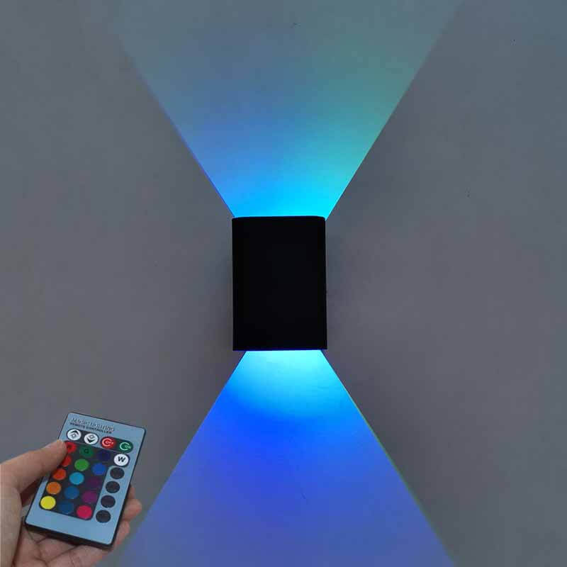 Modern RGB LED Wall Light with Remote Control – Square Aluminium Wall Lamp for Living Room, Bedroom, and Study 7