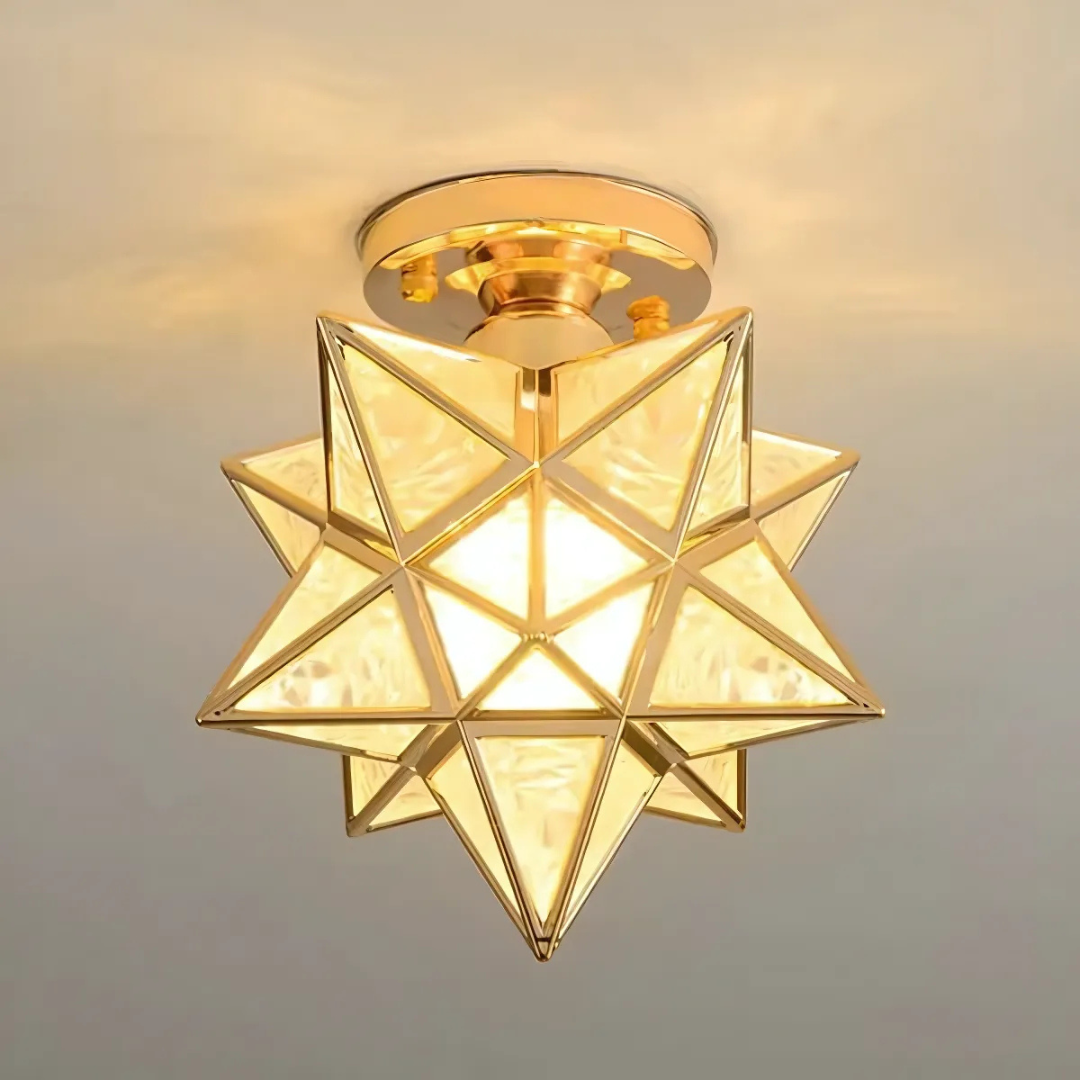 Modern Star-Shaped Flush Mount Ceiling Light - Elegant Design & Warm Glow 2