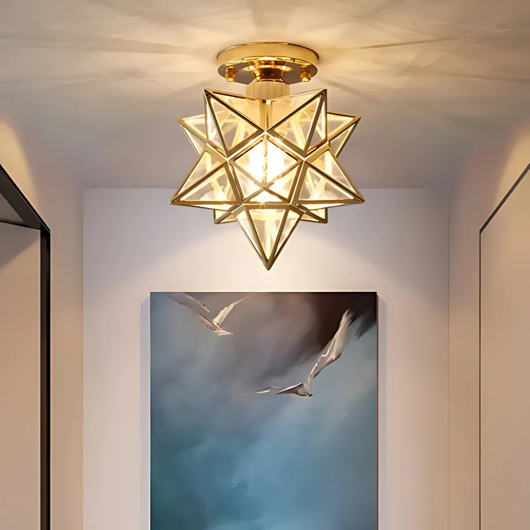 Modern Star-Shaped Flush Mount Ceiling Light - Elegant Design & Warm Glow 3