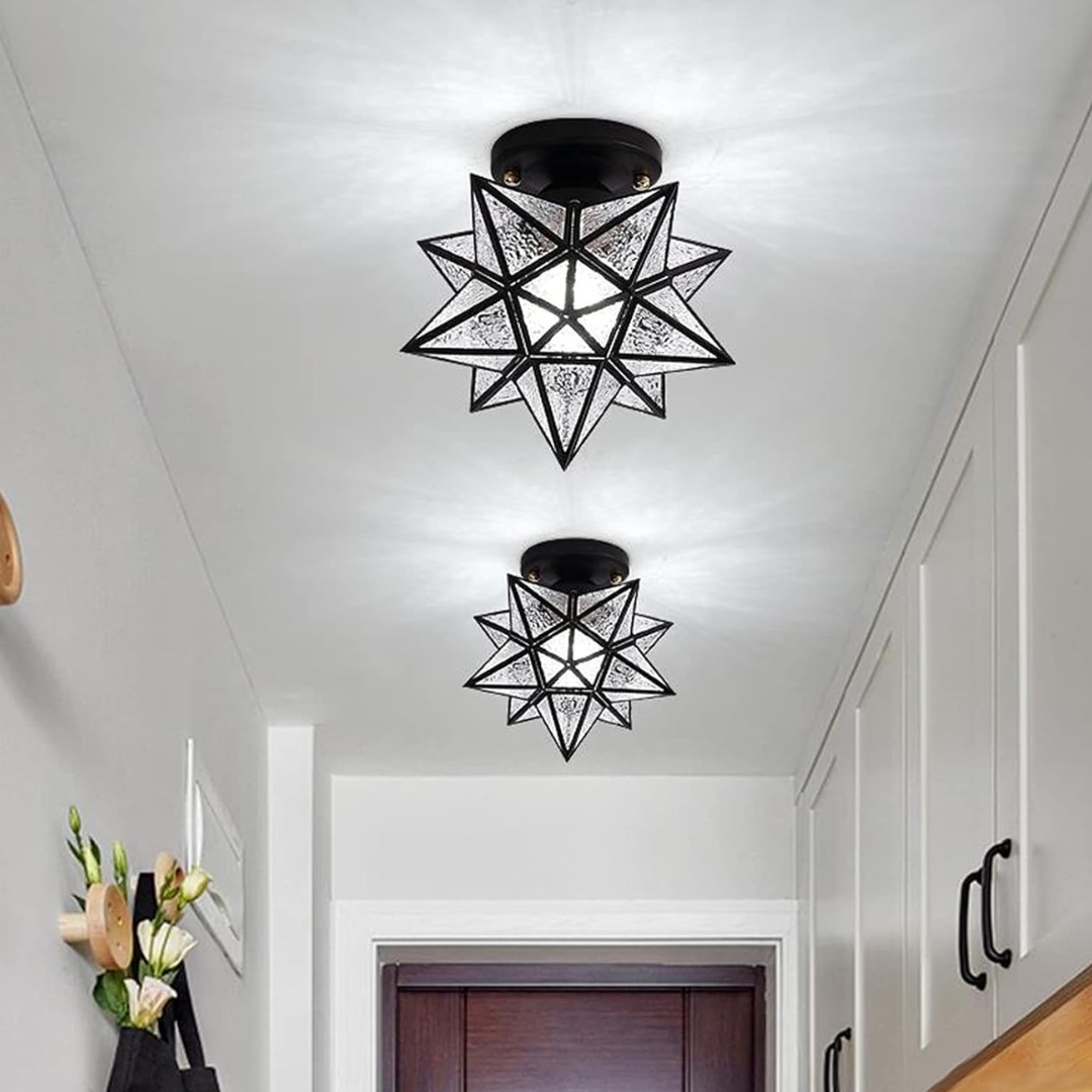 Modern Star-Shaped Flush Mount Ceiling Light - Elegant Design & Warm Glow 5