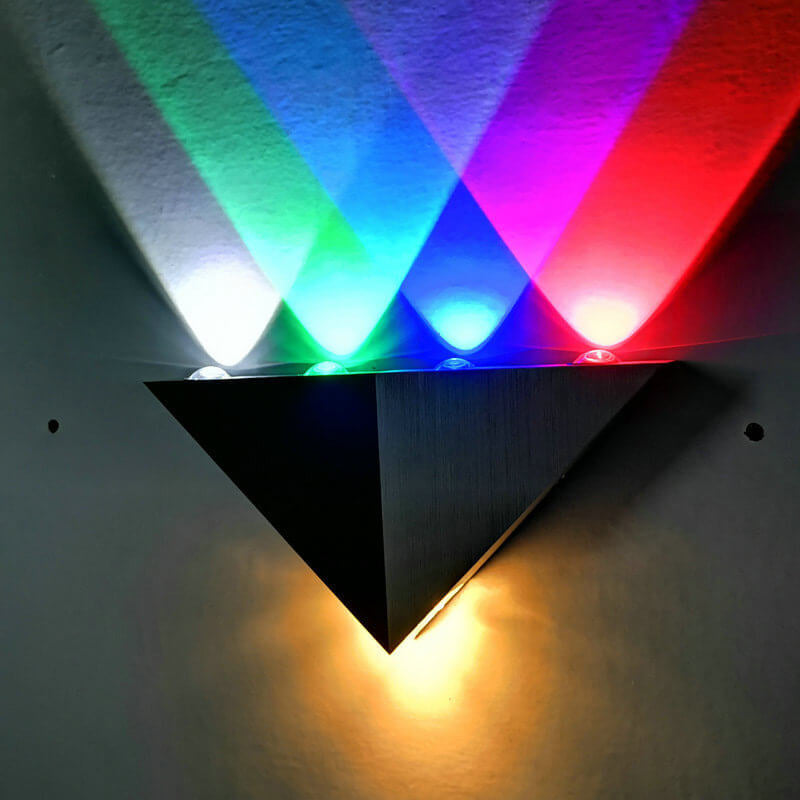 Modern Triangle Pyramid Wall Sconce Lamp – LED Wall Lighting in Black and White, Energy-Efficient Aluminum and Acrylic Design 7